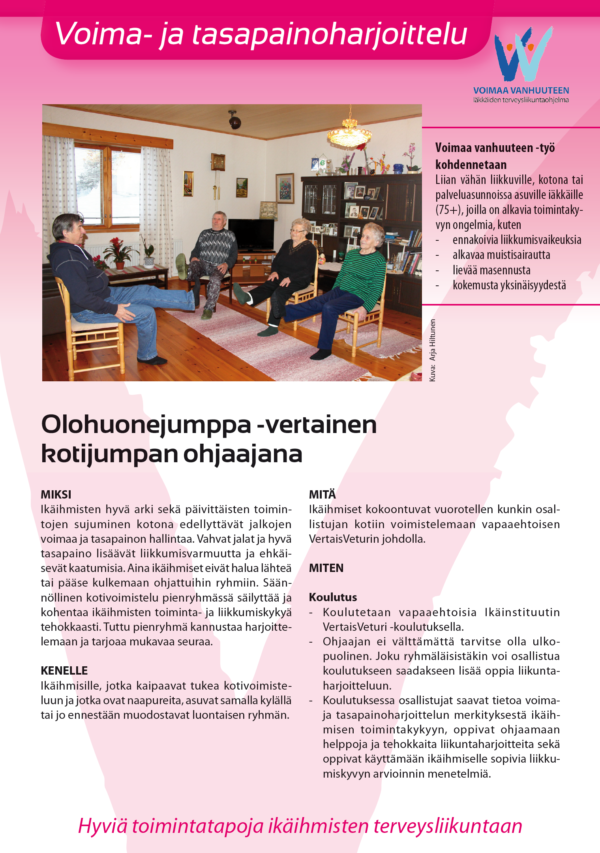 Olohuonejumppa -vertainen kotijumpan ohjaajana