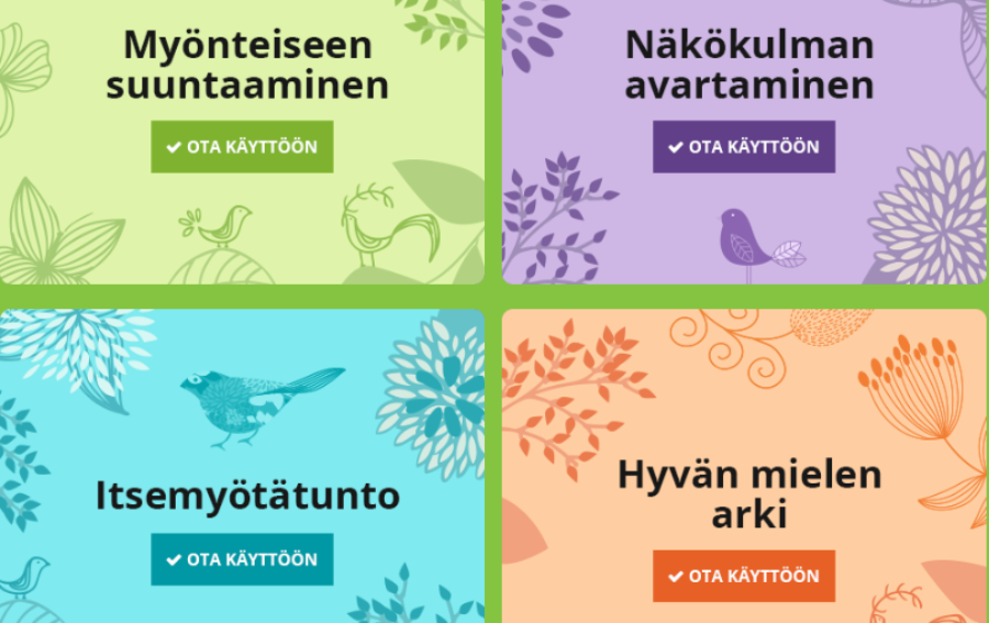 Elämäntaidot esiin -kampanjan kaikki harjoitteet nyt käytettävissä