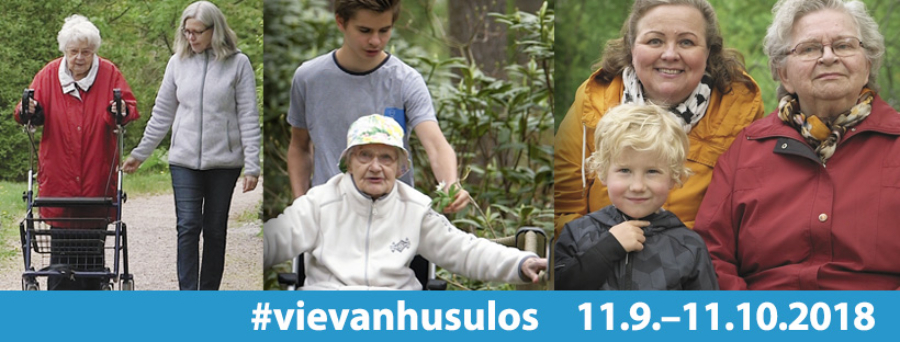 Uusi ennätys Vie vanhus ulos -kampanjassa: lähes 28.000 ulkoilua