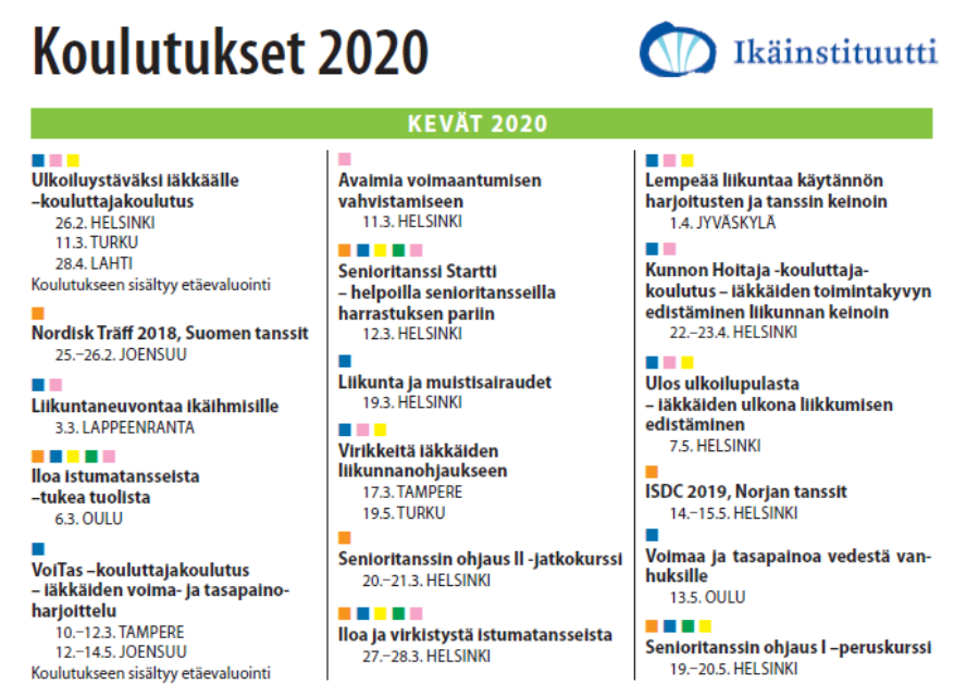 Tutustu Ikäinstituutin kevään koulutuksiin