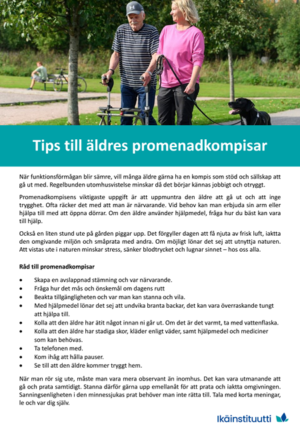 Tips till äldres promenadkompisar