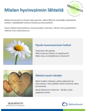 Mielitreenit - Mielen hyvinvoinnin lähteitä